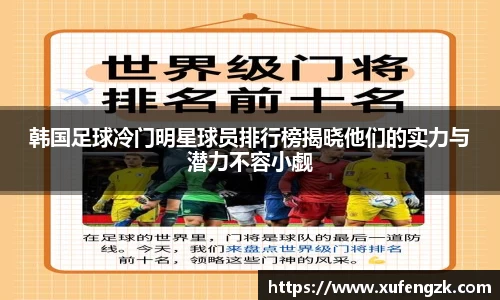 韩国足球冷门明星球员排行榜揭晓他们的实力与潜力不容小觑